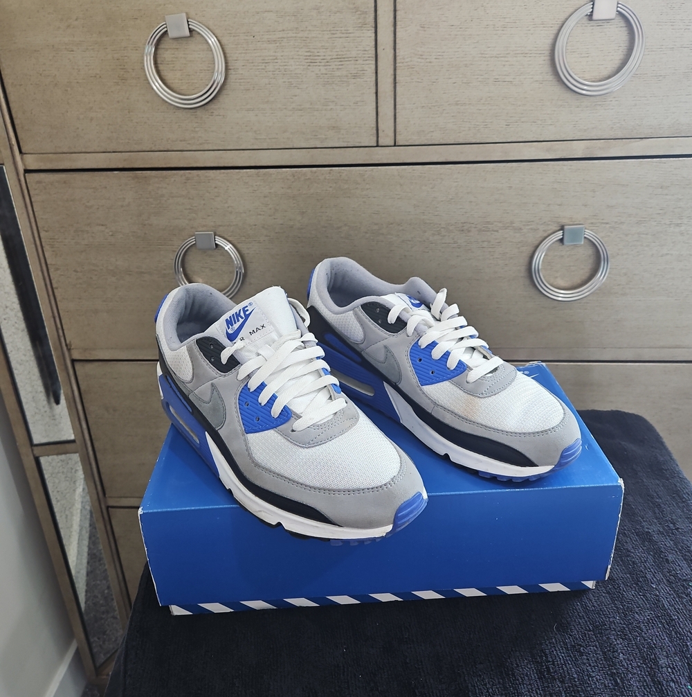 Nike Men's Grey, White & Blue Low-Top Sneakers